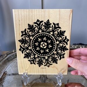 Stampin' Up! Medallion Background Wood Mounted Rubber Stamp extra large 6.5”x5”